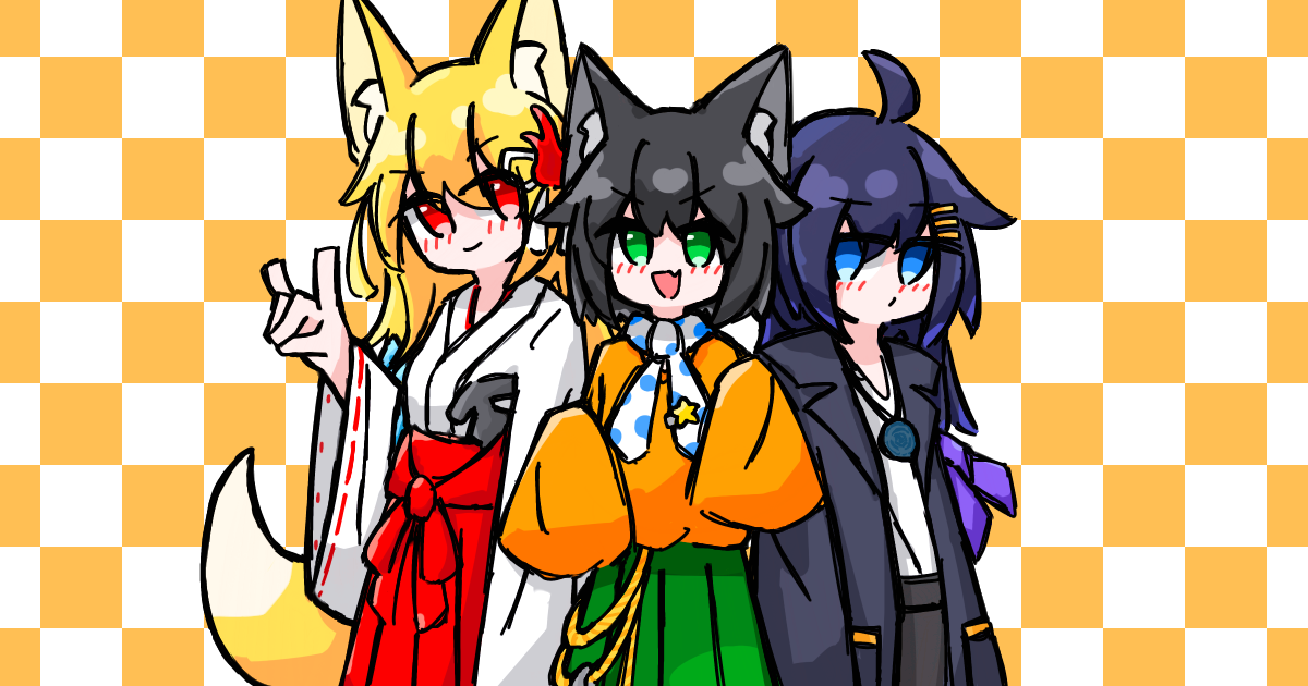 オリジナルキャラクターの資料用のイラストレーション画像